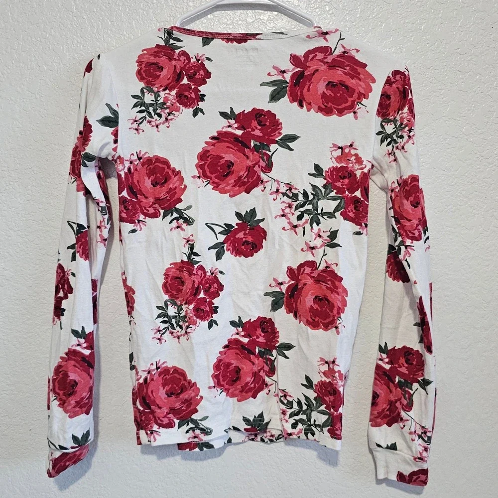 The Childrens Place Sleeping Beauty Rose Floral  Top Red White‎ Gold Size 16